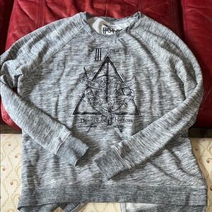 Warner Bros. Harry Potter Deathly Hallows Gray Crewneck Sweater